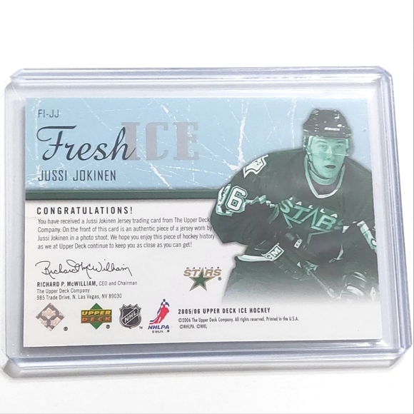 Jussi Jokinen Fresh Ice Jersey Hockey Card 2005/06 Dallas Stars - Picture 2 of 2